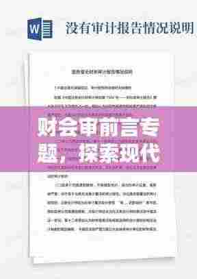财会审前言专题，探索现代企业财务审计创新之路