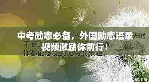 中考励志必备，外国励志语录视频激励你前行！