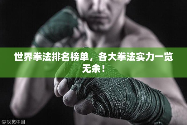 世界拳法排名榜单，各大拳法实力一览无余！