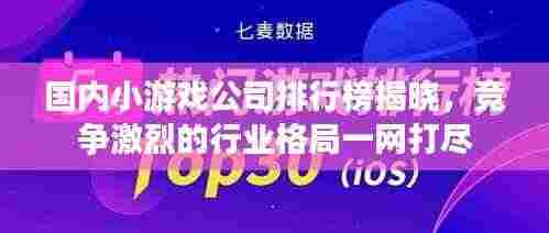 国内小游戏公司排行榜揭晓，竞争激烈的行业格局一网打尽