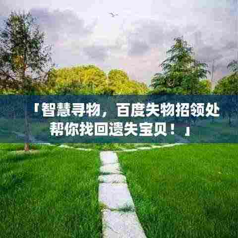 「智慧寻物，百度失物招领处帮你找回遗失宝贝！」