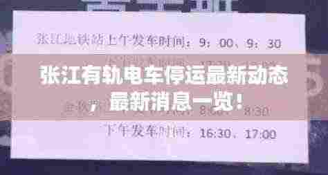 张江有轨电车停运最新动态，最新消息一览！