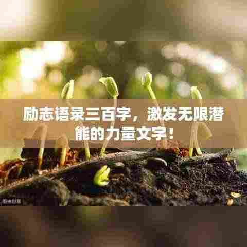 励志语录三百字，激发无限潜能的力量文字！