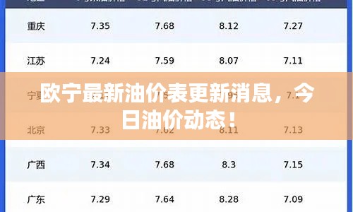 欧宁最新油价表更新消息，今日油价动态！