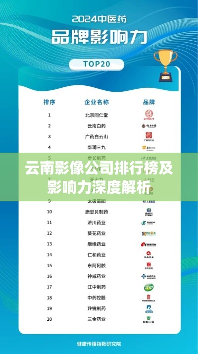 云南影像公司排行榜及影响力深度解析