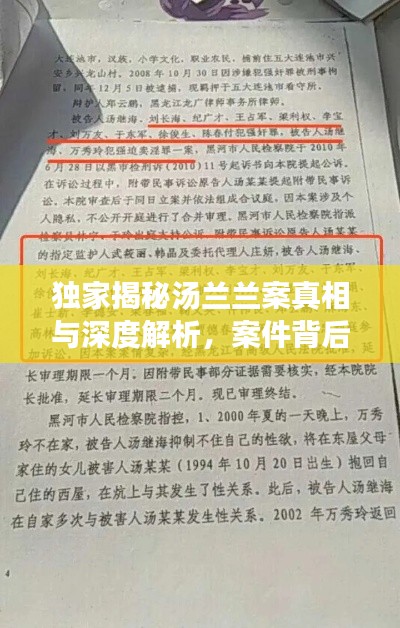 独家揭秘汤兰兰案真相与深度解析，案件背后的惊人内幕