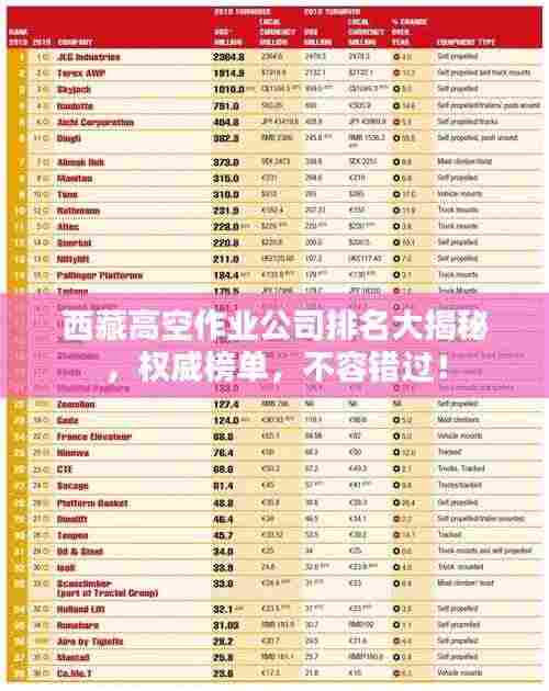 西藏高空作业公司排名大揭秘，权威榜单，不容错过！