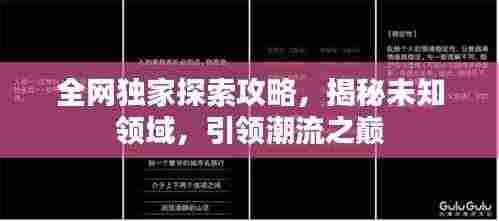 全网独家探索攻略，揭秘未知领域，引领潮流之巅
