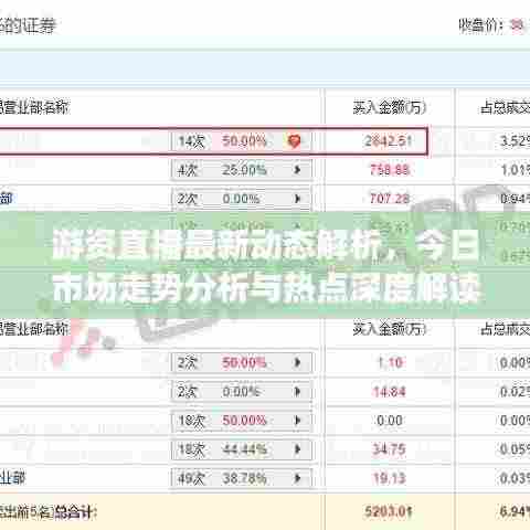 游资直播最新动态解析，今日市场走势分析与热点深度解读