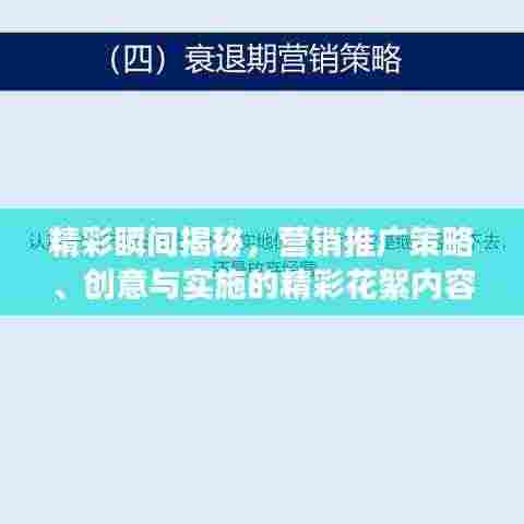 精彩瞬间揭秘，营销推广策略、创意与实施的精彩花絮内容！