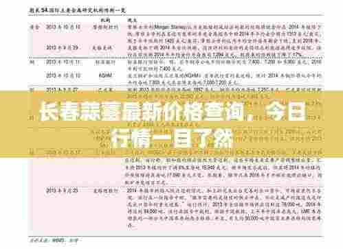 长春蒜薹最新价格查询，今日行情一目了然