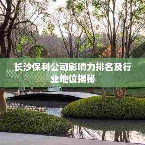 长沙保利公司影响力排名及行业地位揭秘
