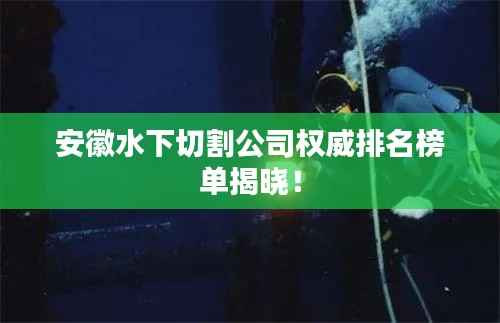 安徽水下切割公司权威排名榜单揭晓！