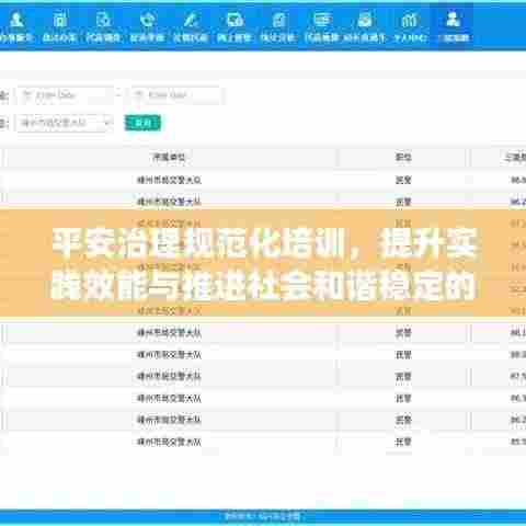 平安治理规范化培训，提升实践效能与推进社会和谐稳定的重要性