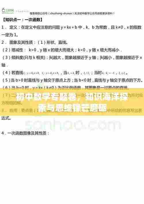 初中数学专题卷，知识海洋探索与思维锋芒磨砺