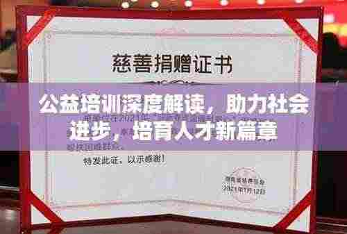 公益培训深度解读，助力社会进步，培育人才新篇章
