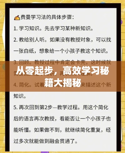 从零起步，高效学习秘籍大揭秘