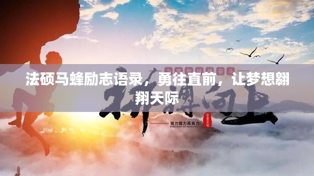 法硕马蜂励志语录，勇往直前，让梦想翱翔天际