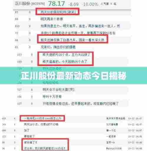 正川股份最新动态今日揭秘
