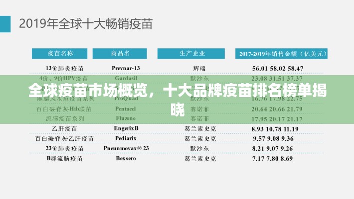全球疫苗市场概览，十大品牌疫苗排名榜单揭晓