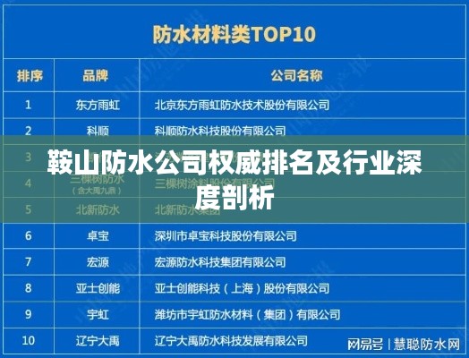 鞍山防水公司权威排名及行业深度剖析