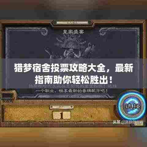 猎梦宿舍投票攻略大全，最新指南助你轻松胜出！