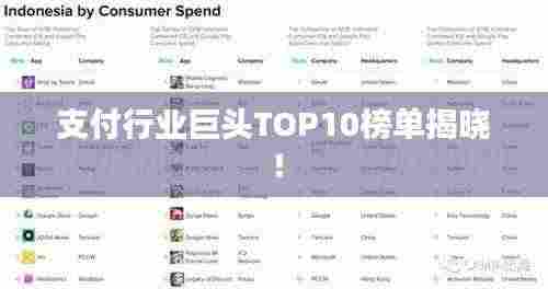 支付行业巨头TOP10榜单揭晓！