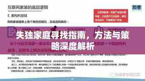 失独家庭寻找指南,方法与策略深度解析