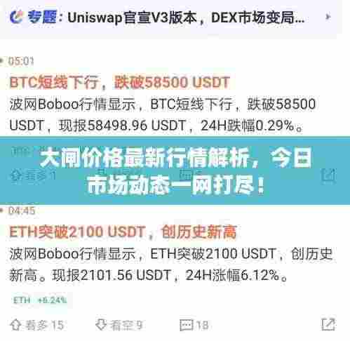 大闸价格最新行情解析，今日市场动态一网打尽！
