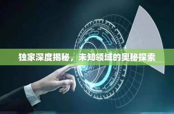 独家深度揭秘，未知领域的奥秘探索