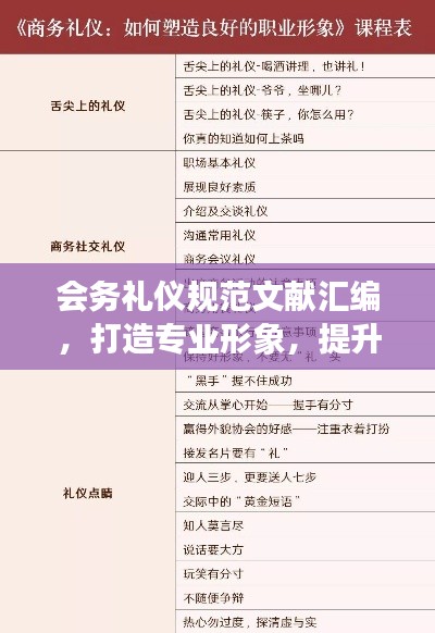 会务礼仪规范文献汇编，打造专业形象，提升会议品质