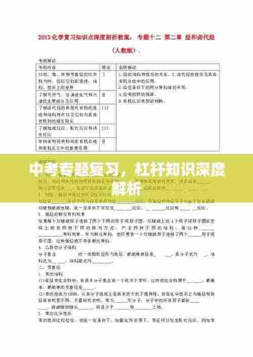 中考专题复习，杠杆知识深度解析