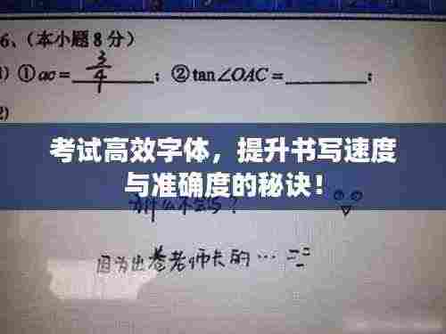 考试高效字体，提升书写速度与准确度的秘诀！