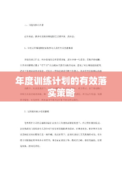 年度训练计划的有效落实策略