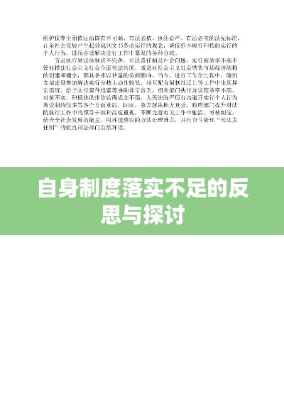 自身制度落实不足的反思与探讨