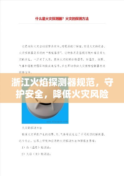 浙江火焰探测器规范，守护安全，降低火灾风险的关键措施