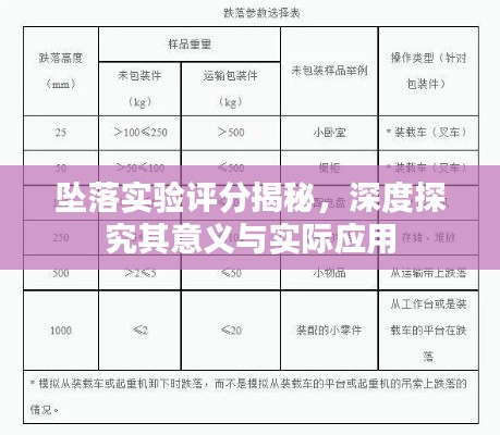 坠落实验评分揭秘，深度探究其意义与实际应用
