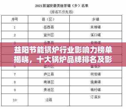 益阳节能锅炉行业影响力榜单揭晓，十大锅炉品牌排名及影响力解析