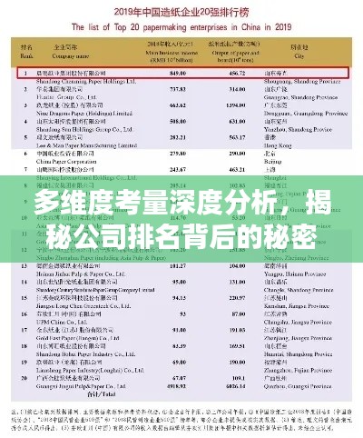 多维度考量深度分析，揭秘公司排名背后的秘密！