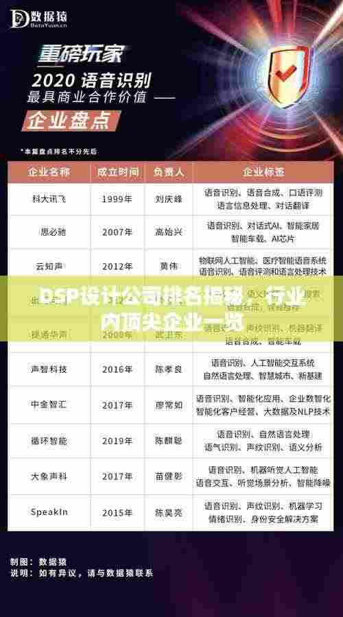 DSP设计公司排名揭秘，行业内顶尖企业一览