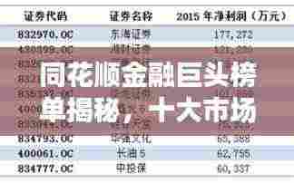 同花顺金融巨头榜单揭秘，十大市场佼佼者排名一览