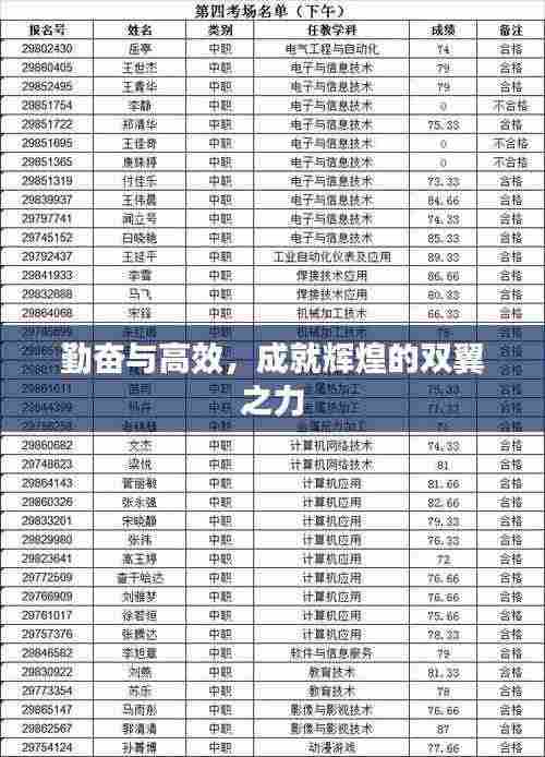 勤奋与高效，成就辉煌的双翼之力