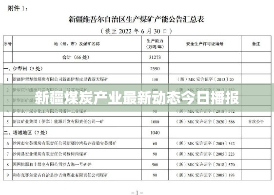 新疆煤炭产业最新动态今日播报