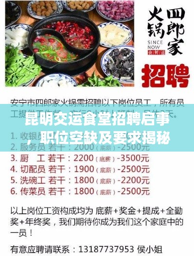 昆明交运食堂招聘启事，职位空缺及要求揭秘