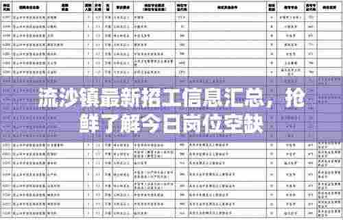 流沙镇最新招工信息汇总，抢鲜了解今日岗位空缺