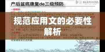 规范应用文的必要性解析